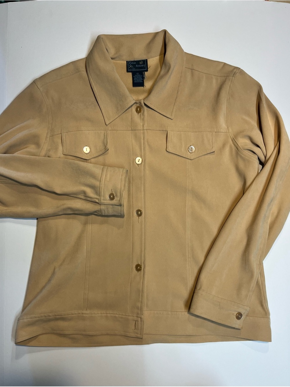 Vintage Jane Ashley Tan Jean Jacket with Button Front